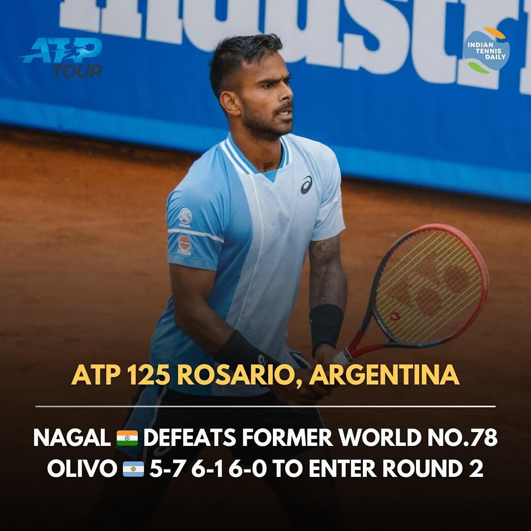 Sumit Nagal through to round 2 at ATP Rosario