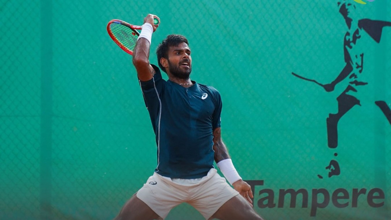 Sumit Nagal playing for Aachen in the German Tennis Bundesliga