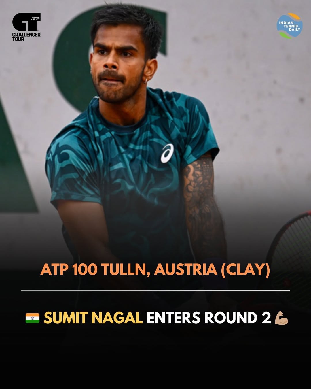 Sumit Nagal at the ATP 100 Tulln Challenger 2025 in Austria