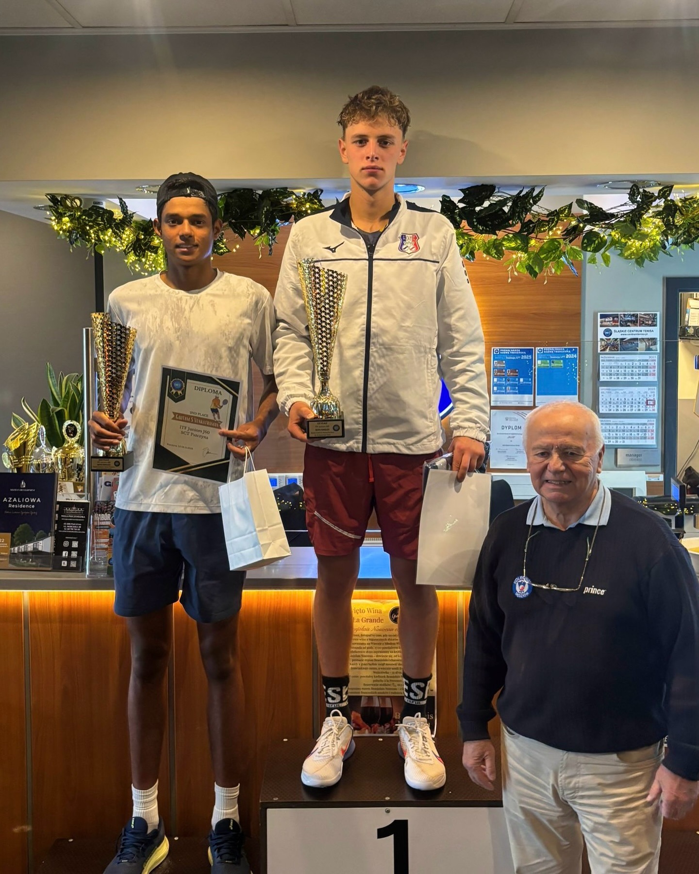 Gautam Venkatraman during a tennis match at ITF J60 Pszczyna 2025