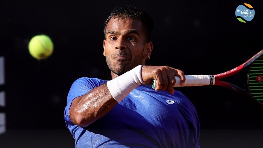 Tennisspieler Sumit Nagal aus Indien beim ATP 500 Turnier in München.