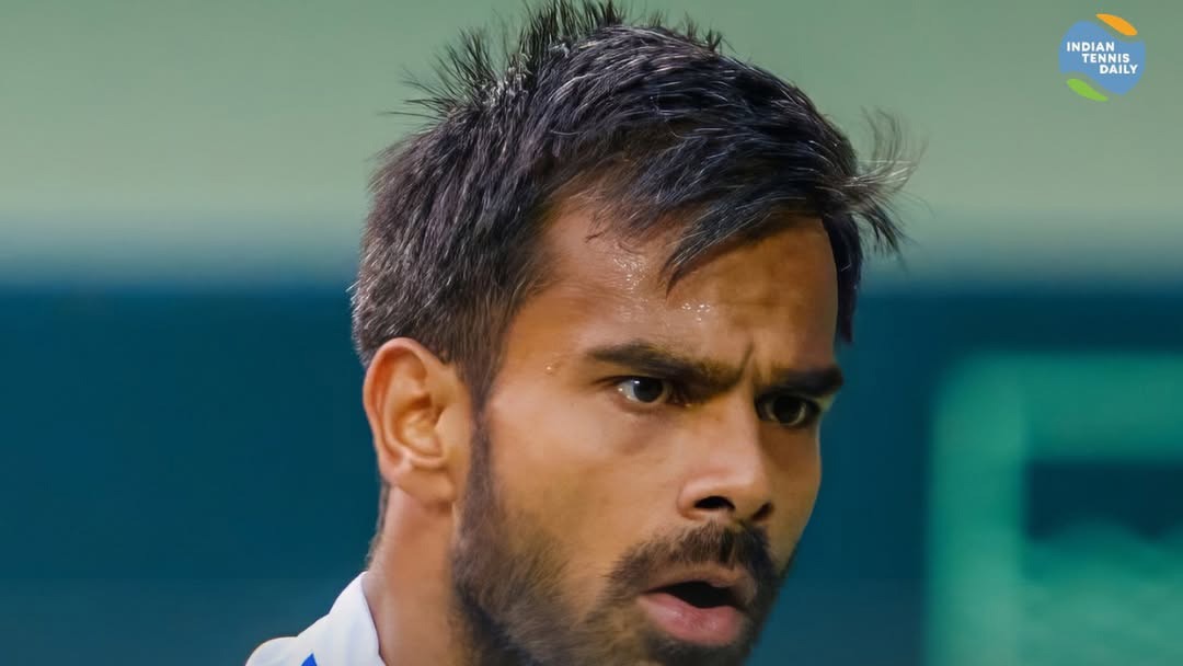Tennisspieler Sumit Nagal aus Indien beim ATP Challenger 100 Moldova Open.