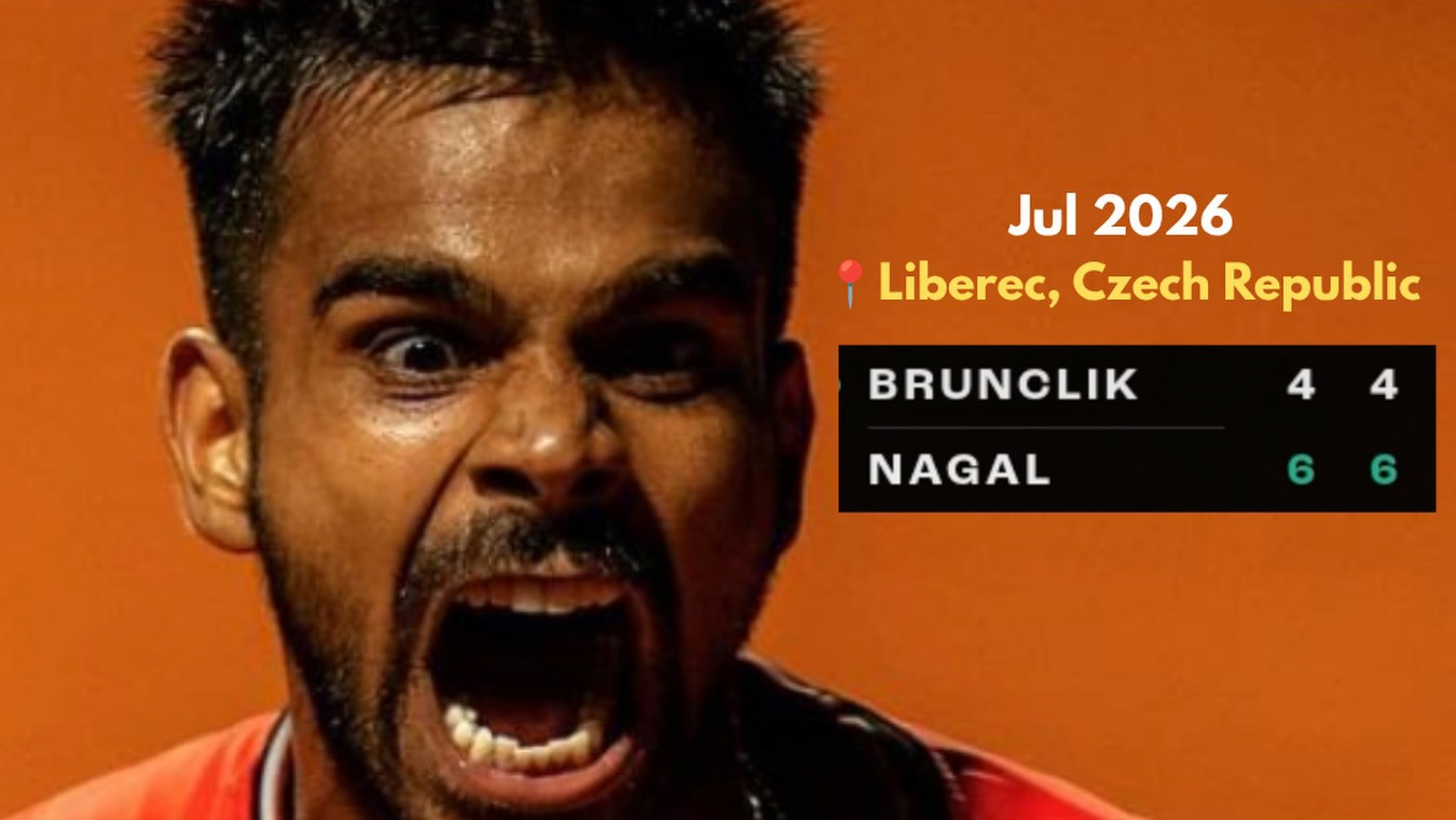 Sumit Nagal aus Indien beim ATP Challenger in Liberec, Tschechien.