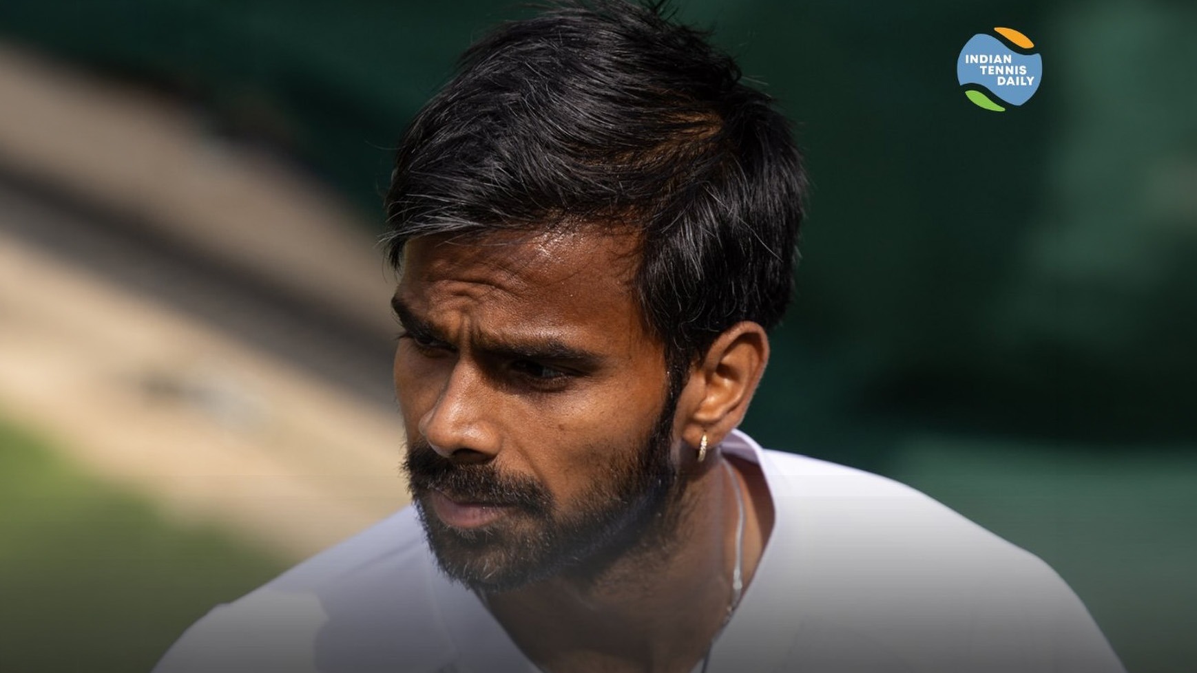 Tennisspieler Sumit Nagal aus Indien beim ATP 75 Challenger in Liberec, Tschechien.